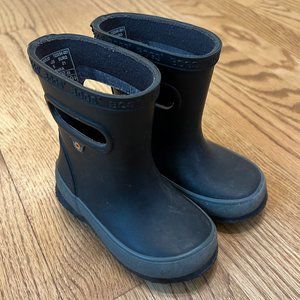 Bogs SKIPPER SOLID Kids' Rain Boots Black Infant Size 5